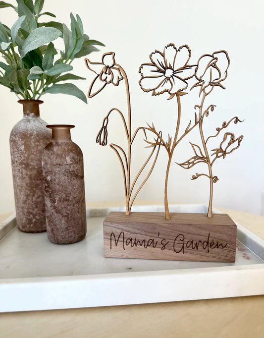 Wood Birth Flower Garden (New)